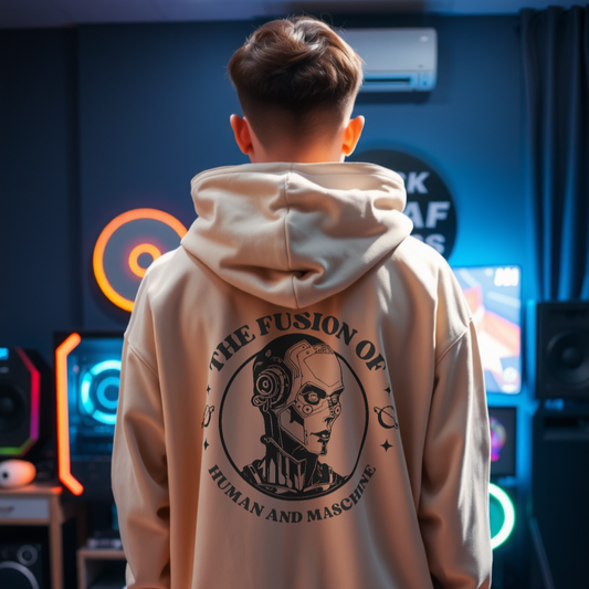 The Fusion of Machine and Human Oversized Hoodie