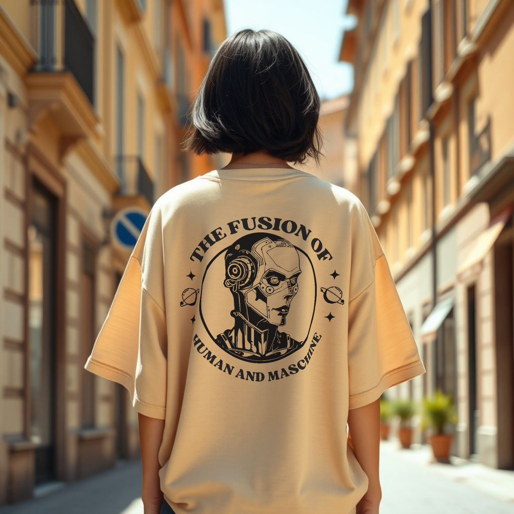 The Fusion of Machine and Human Oversized T-Shirt